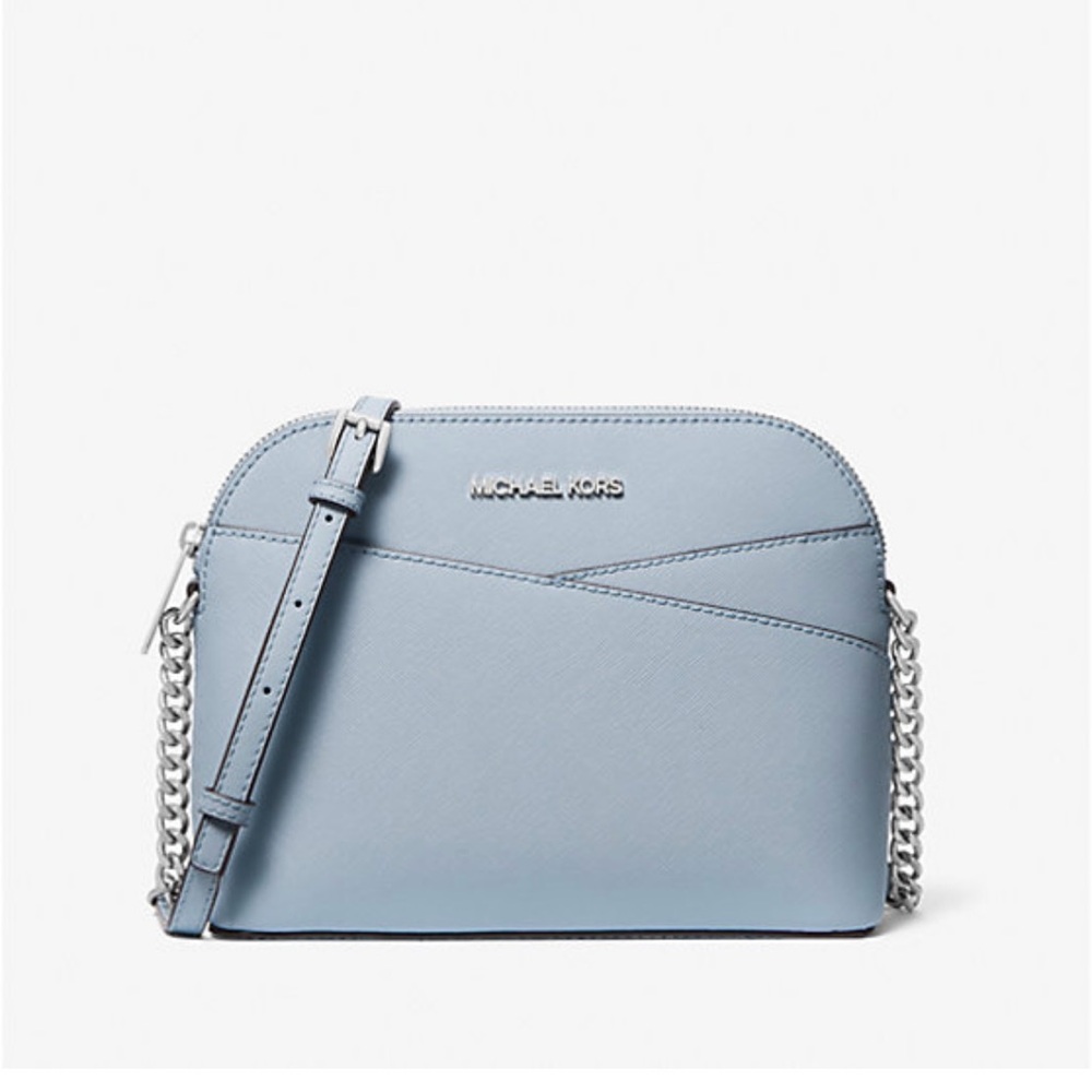 NWT Michael Kors Jet Set Travel Medium Saffiano Leather Dome Crossbody Bag